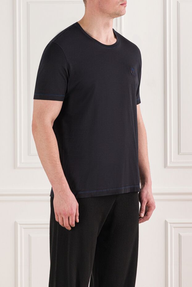 Billionaire футболка бавовняна чорна з рельєфним логотипом 191684 - фото 3