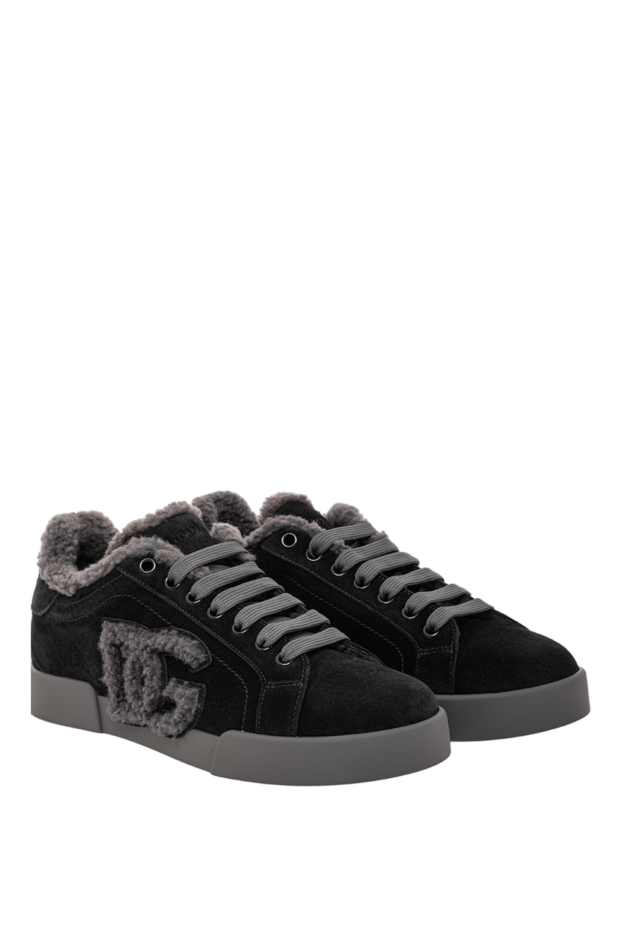 Dolce & Gabbana portofino light sneakers in black calfskin and sheepskin 191698 - photo 3