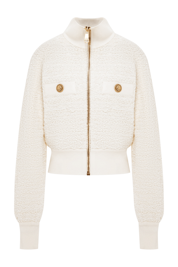 Balmain women's white tweed bomber jacket 191717 - photo 1
