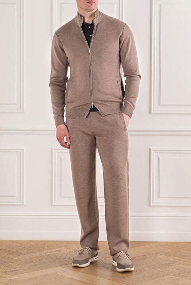 Cesare di Napoli beige soft wool walking suit 191726 - photo 2