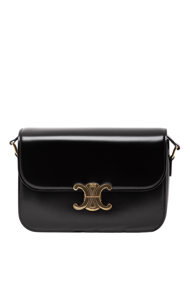 Celine classique triomphe bag in shiny black calfskin 191744 - photo 1