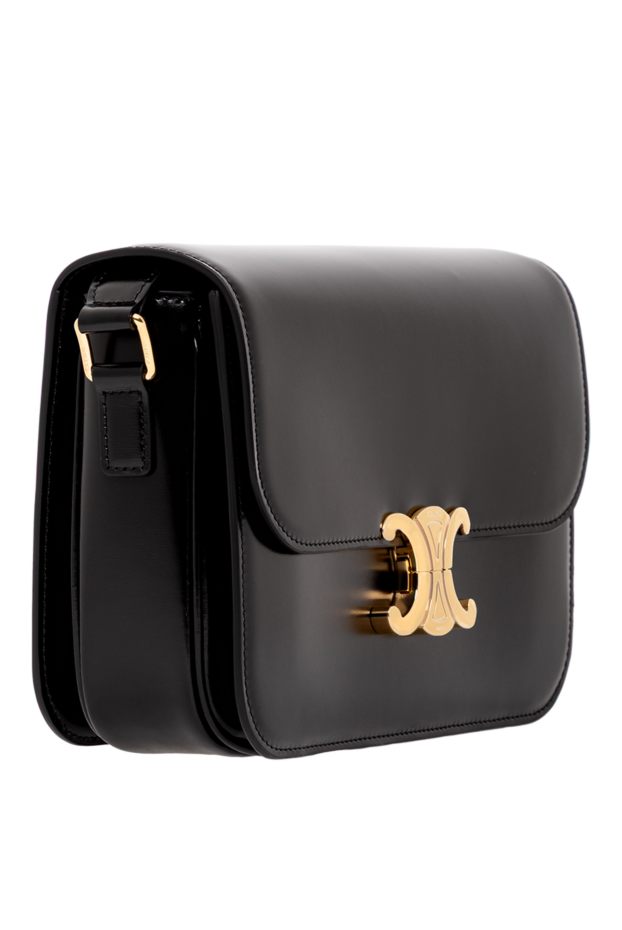 Celine classique triomphe bag in shiny black calfskin 191744 - photo 3