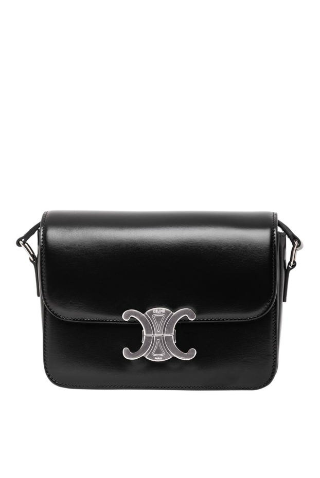 Celine triomphe youth bag in shiny black calfskin 191746 - photo 1