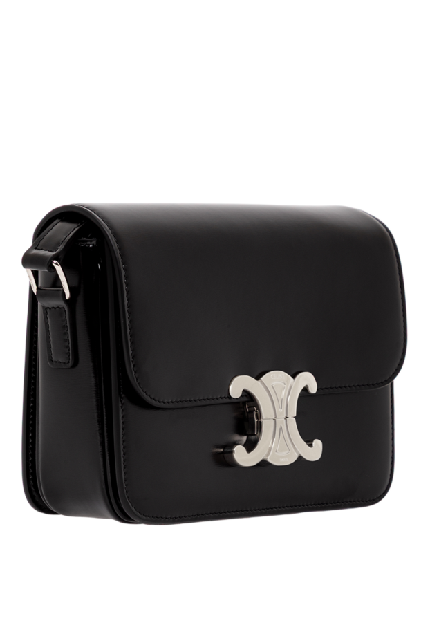 Celine triomphe youth bag in shiny black calfskin 191746 - photo 3