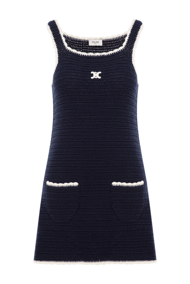 Celine crochet mini dress with contrast trim and metallic triomphe logo 191759 - photo 1