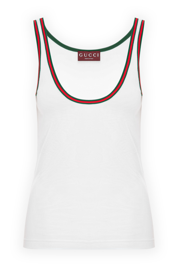 Gucci ribbed cotton tank top with a web stripe 191770 - photo 1
