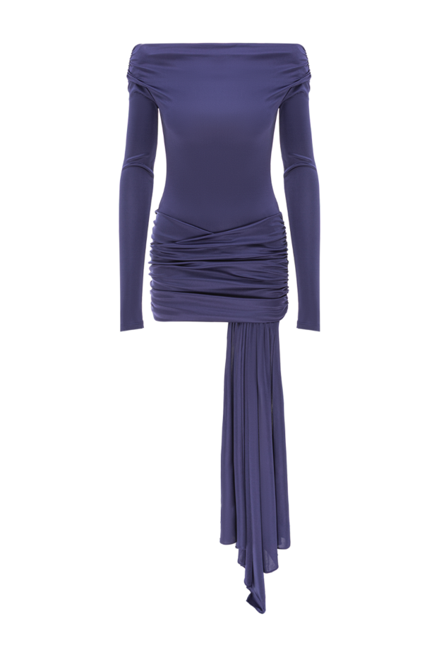 The Andamane wendell off-the-shoulder shiny jersey mini dress in blue 191776 - photo 1