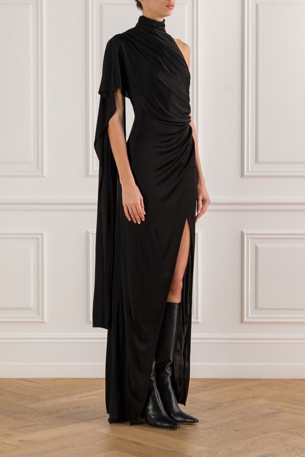 The Andamane stella black asymmetrical maxi cape dress 191781 - photo 3