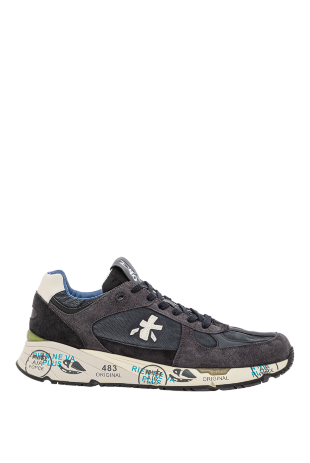 Premiata dark blue sneakers with suede panels and a graphic sole 191829 - photo 1