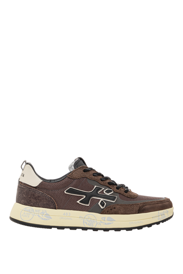 Premiata brown nous sneakers with a contrast sole and graphic accents 191835 - photo 1