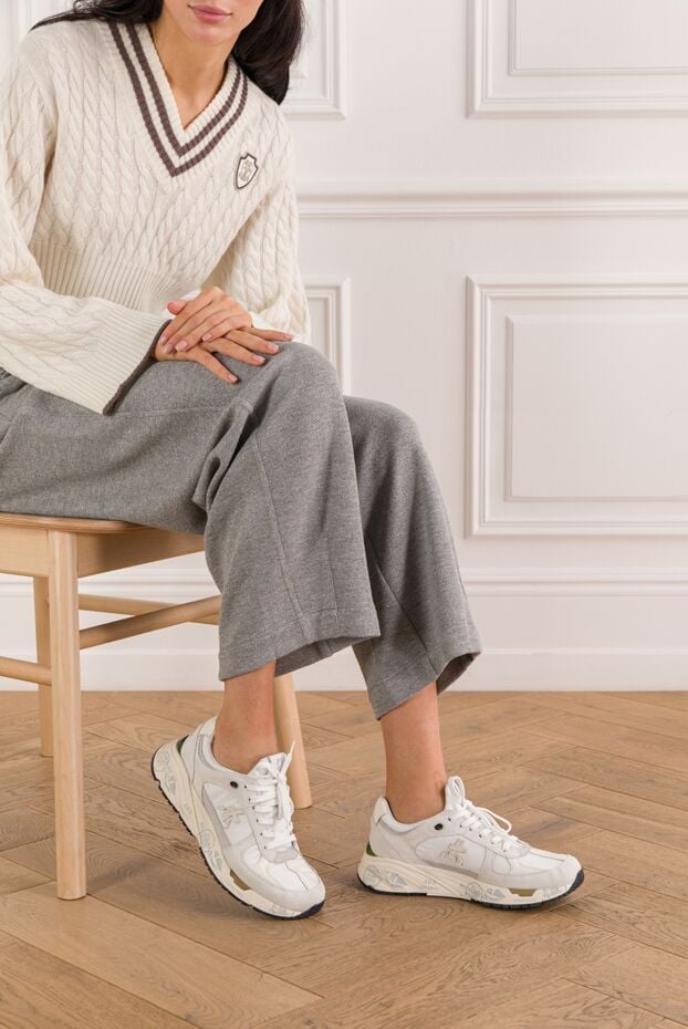 Premiata mased 7822 white women's leather and textile sneakers 191844 - photo 2