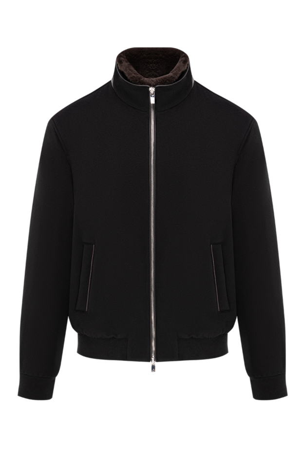 Tombolini black wool bomber jacket with a stand-up collar and zip fastening 191846 - photo 1