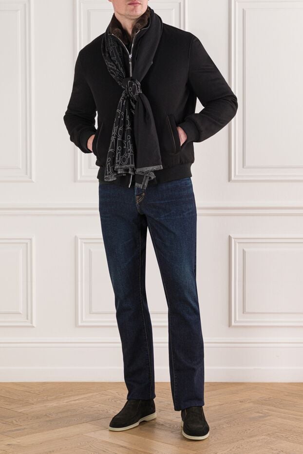 Tombolini black wool bomber jacket with a stand-up collar and zip fastening 191846 - photo 2
