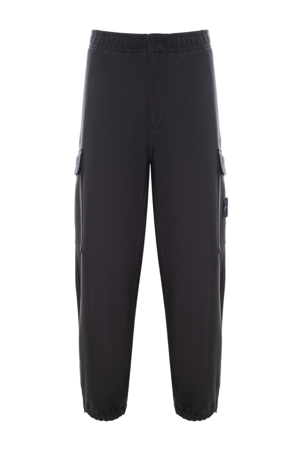 Stone Island ghost carded wool nylon flannel cargo pants in blue 191855 - photo 1