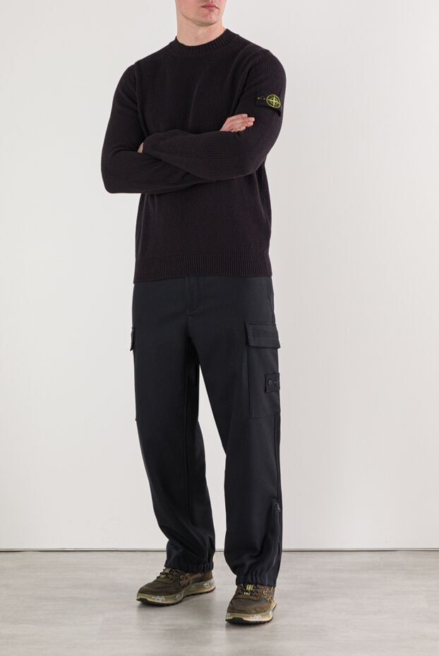 Stone Island blue, straight-cut, chunky knit jumper 191858 - photo 2