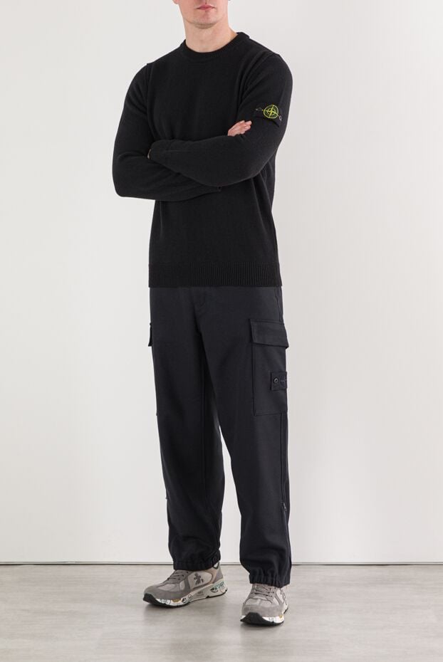 Stone Island knitted black lambswool jumper with a round neck 191859 - photo 2