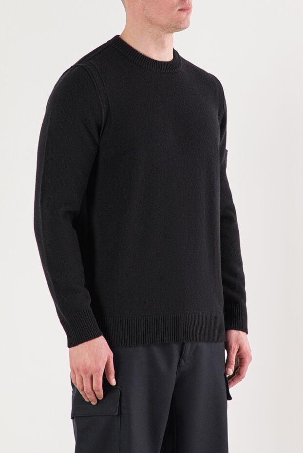 Stone Island knitted black lambswool jumper with a round neck 191859 - photo 3