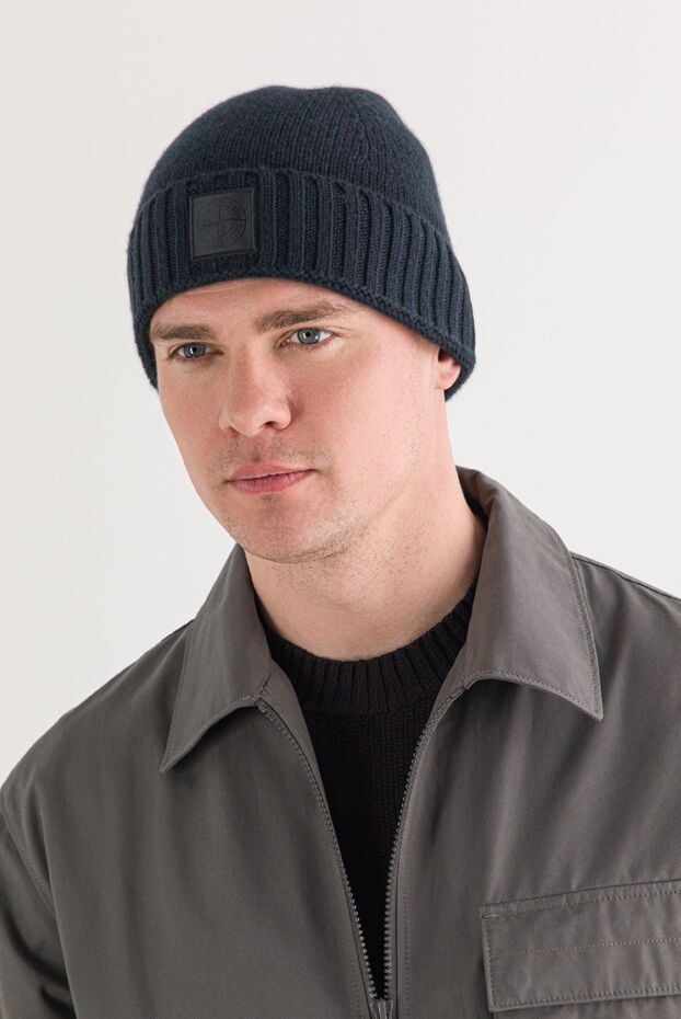 Stone Island a blue hat made of thick cashmere with a branded patch. 191867 - photo 2
