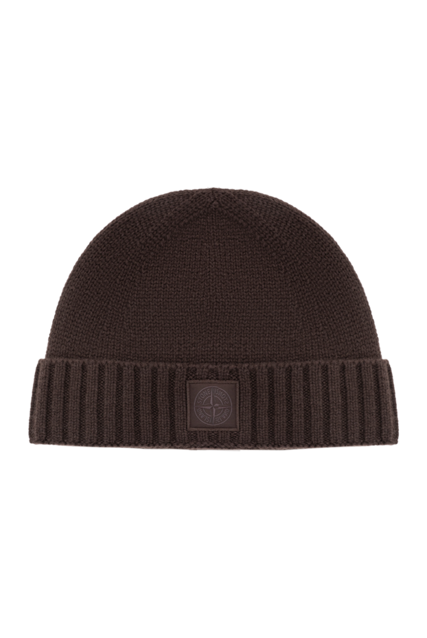 Stone Island brown textured cashmere hat with a raised knit 191870 - photo 1