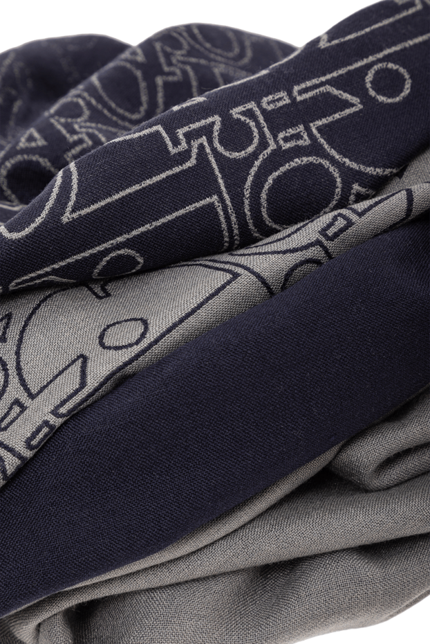 Dior gradient gravity scarf in navy blue and grey wool and silk. 191885 - photo 3