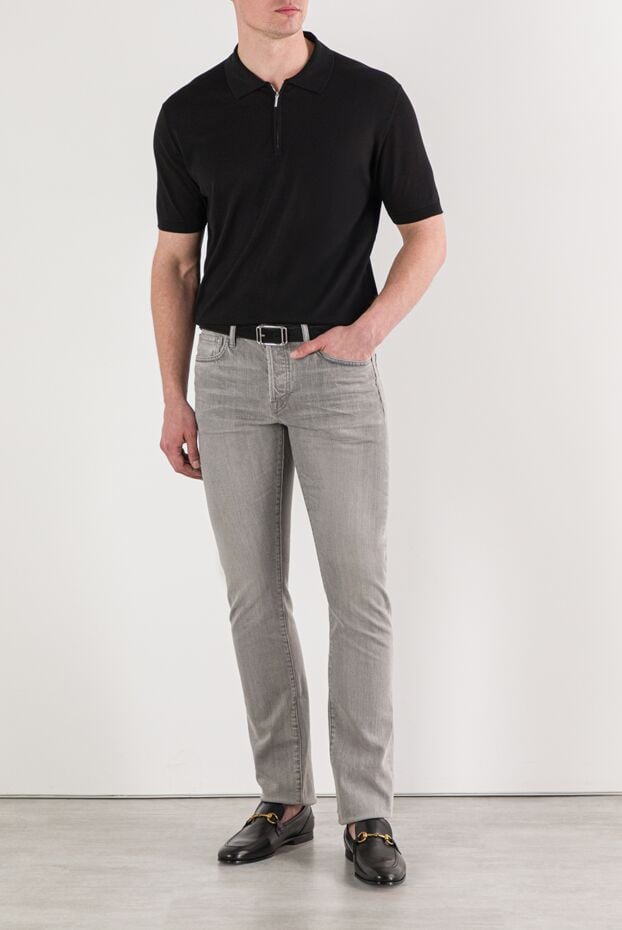 Tom Ford gray men's slim fit cotton jeans 191892 - photo 2