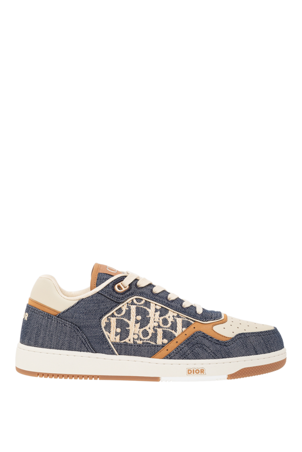 Dior b27 uptown low-top sneakers in white smooth calfskin and black denim 191932 - photo 1