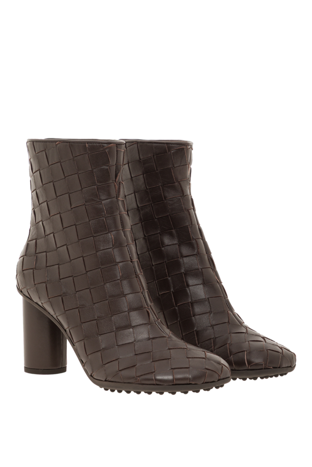 Bottega Veneta brown leather atomic ankle boots with signature intrecciato weave 191949 - photo 3