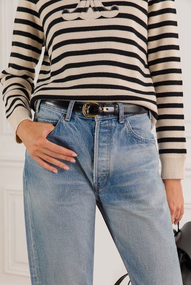 Celine vivienne medium 25mm belt in black taurillon leather 191966 - photo 2