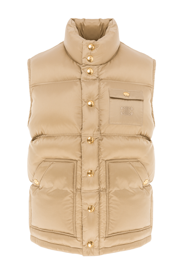 Celine quilted lightweight nylon vest in beige with the triomphe signature logo 191968 - photo 1