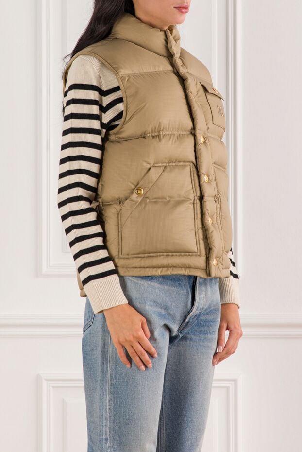 Celine quilted lightweight nylon vest in beige with the triomphe signature logo 191968 - photo 3
