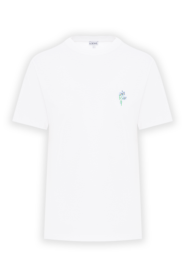 Loewe white cotton t-shirt with embroidered anagram logo 191974 - photo 1
