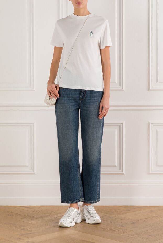 Loewe white cotton t-shirt with embroidered anagram logo 191974 - photo 2