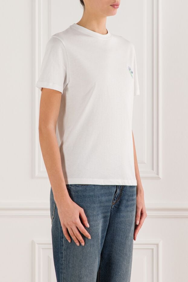 Loewe white cotton t-shirt with embroidered anagram logo 191974 - photo 3