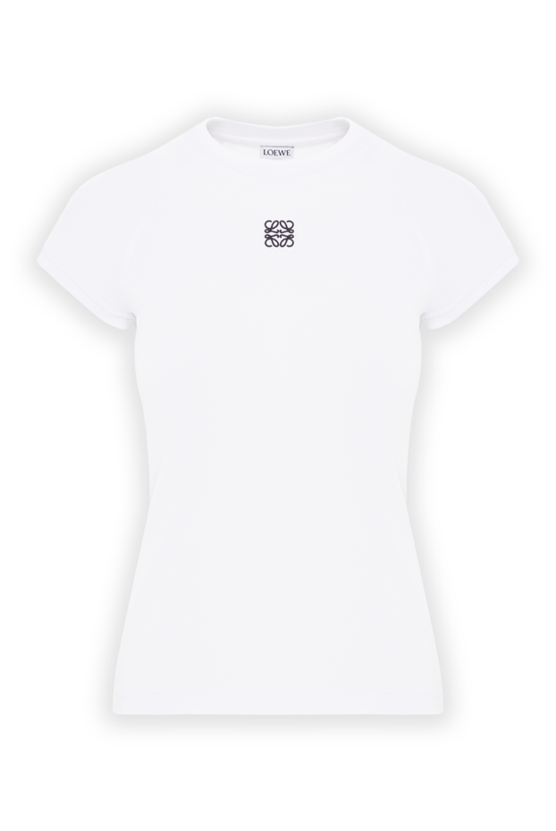 Loewe fitted white t-shirt with embroidered logo 191976 - photo 1