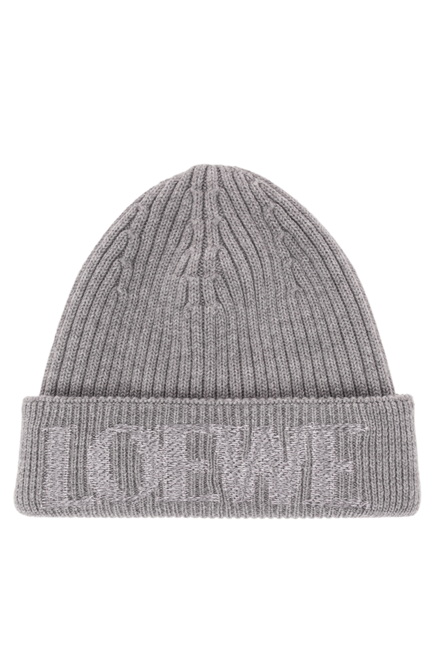 Loewe gray medium weight ribbed wool beanie hat 191978 - photo 1