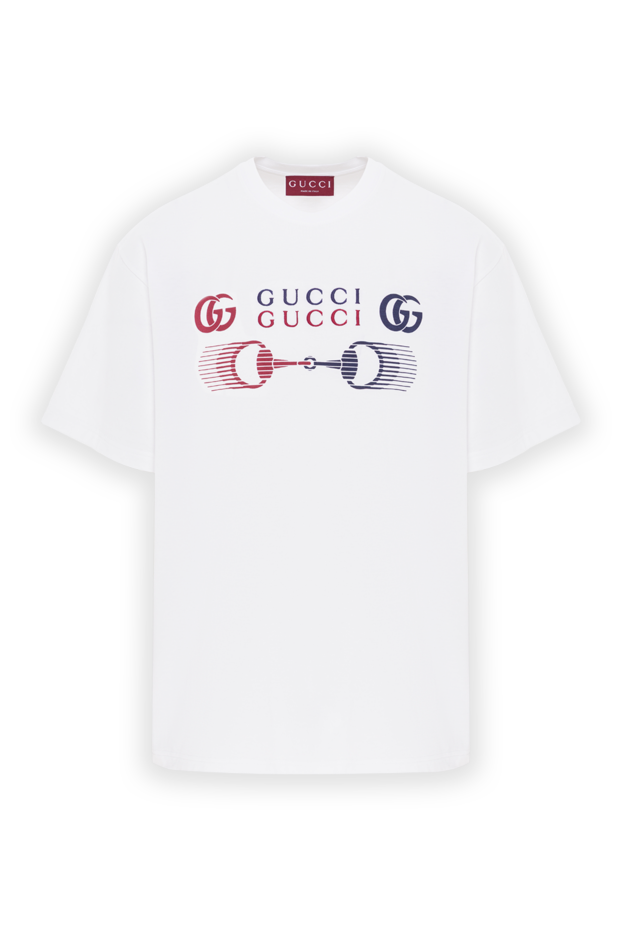 Gucci white cotton jersey t-shirt with print 191982 - photo 1