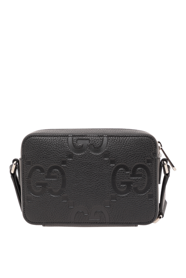 Gucci jumbo gg black leather messenger bag 191984 - photo 1