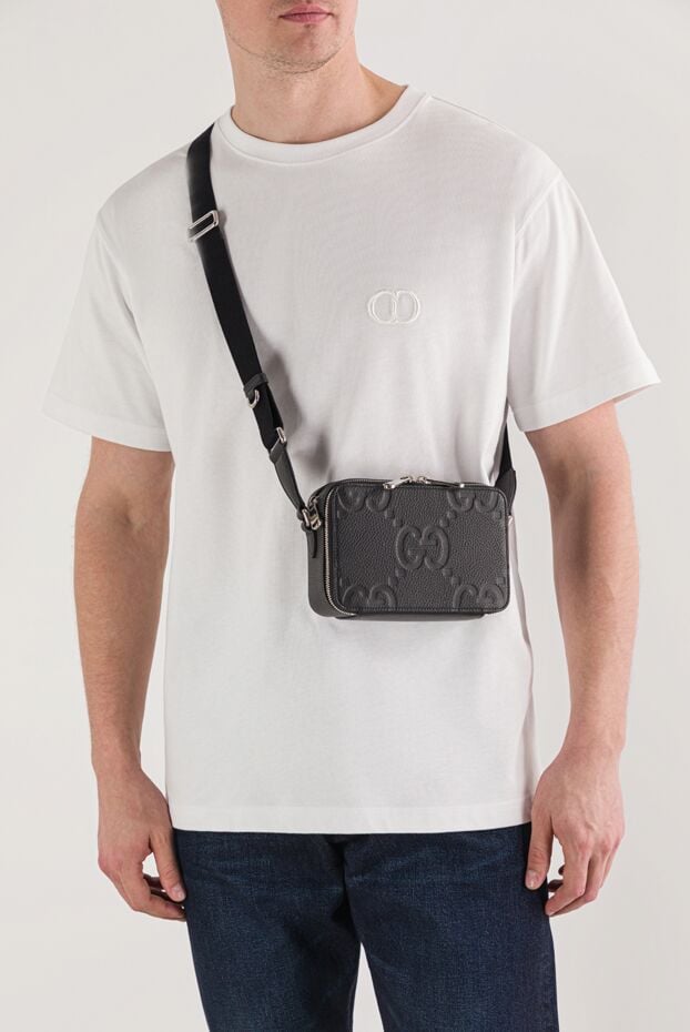 Gucci jumbo gg black leather messenger bag 191984 - photo 2