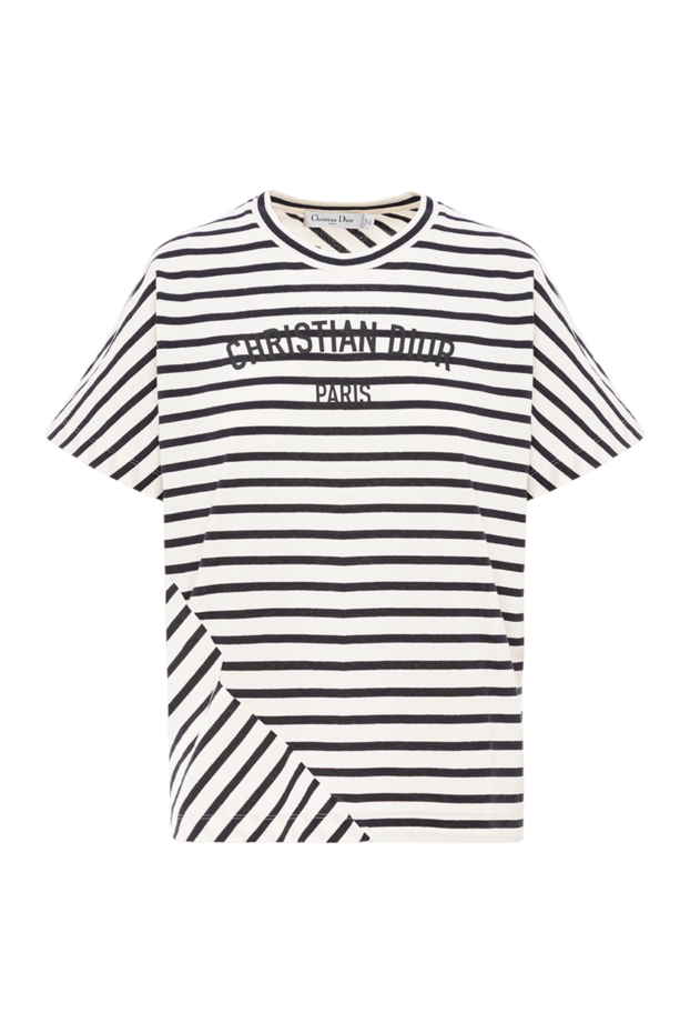 Dior d-stripes t-shirt in navy and white cotton jersey 191987 - photo 1