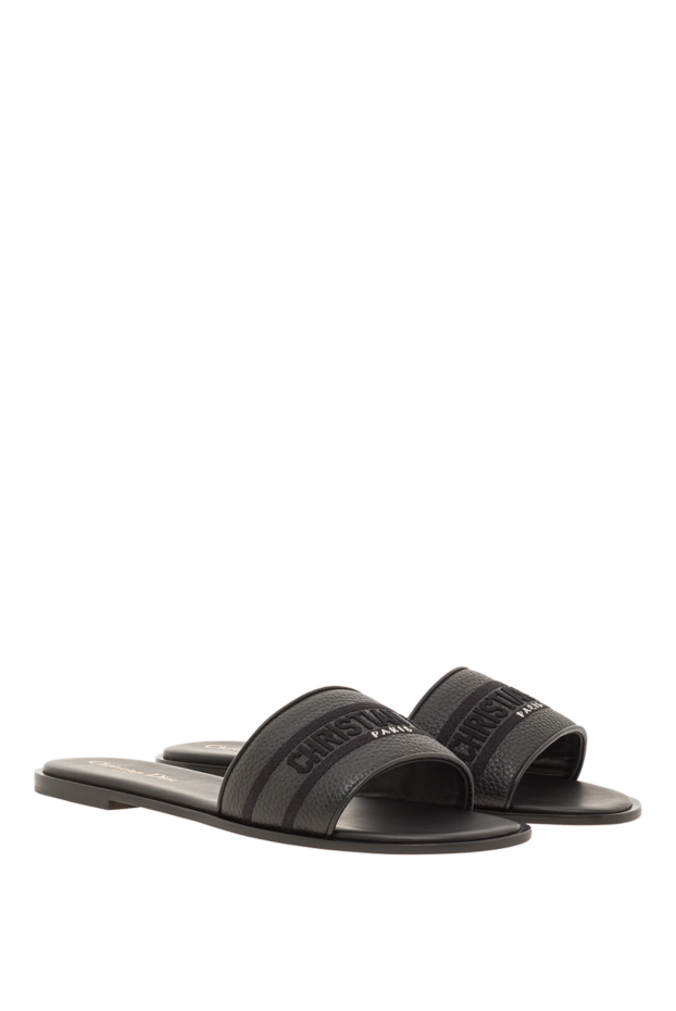 Dior dway black grained calfskin slides 192010 - photo 3