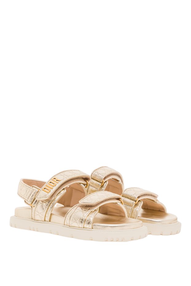 Dior dioract gold quilted lambskin sandals 192013 - photo 3