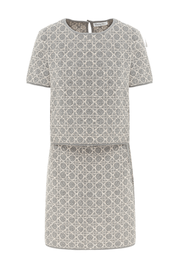Dior gray knit suit with a macrocannage pattern skirt 192026 - photo 1