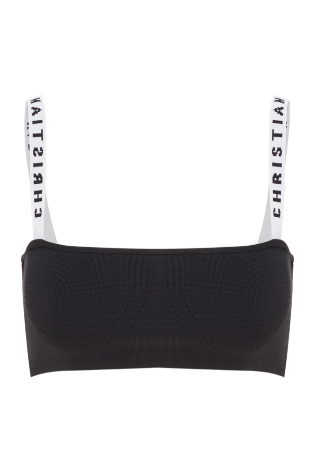 Dior black stretch viscose bralette with contrast branding 192032 - photo 1