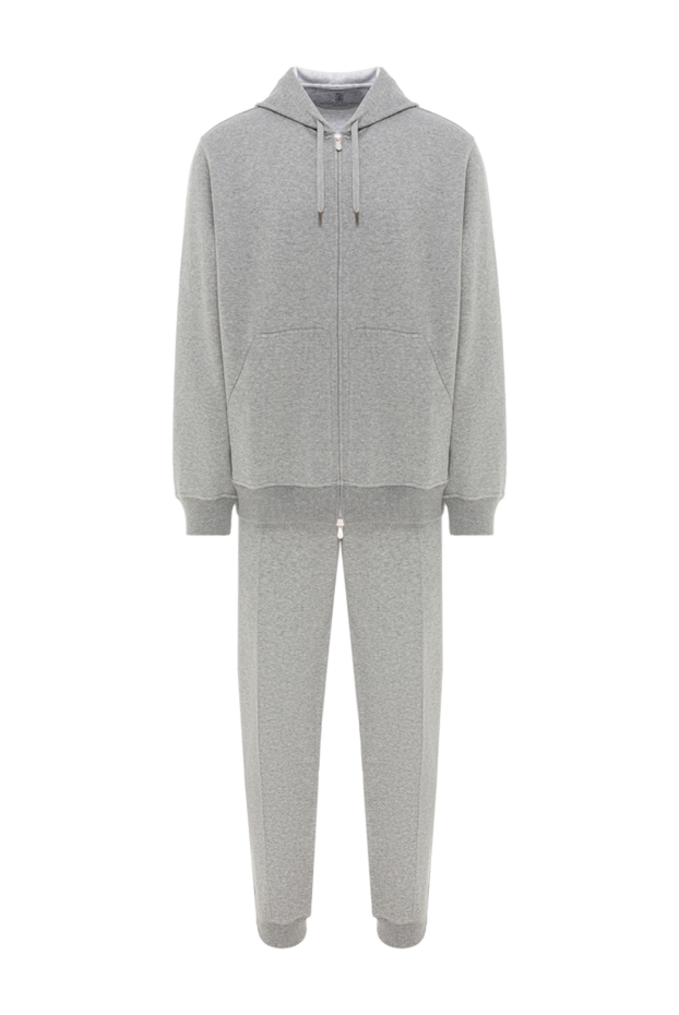 Brunello Cucinelli gray tracksuit made of high-quality cotton with the addition of silk or cashmere 192035 - photo 1