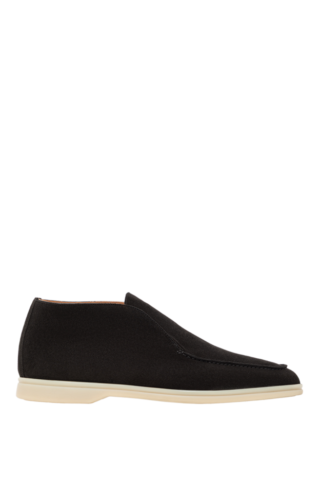Cesare di Napoli black velvety suede loafers with a contrasting sole 192043 - photo 1