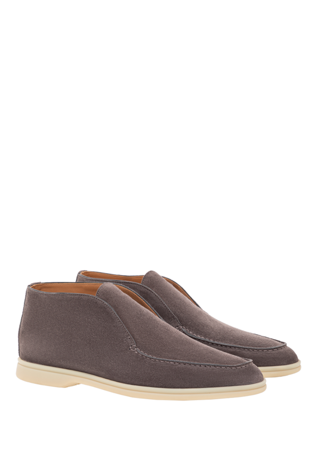 Cesare di Napoli taupe suede loafers with a soft upper and light sole 192047 - photo 3