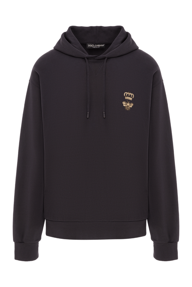 Dolce & Gabbana black cotton jersey hoodie with embroidery 192061 - photo 1