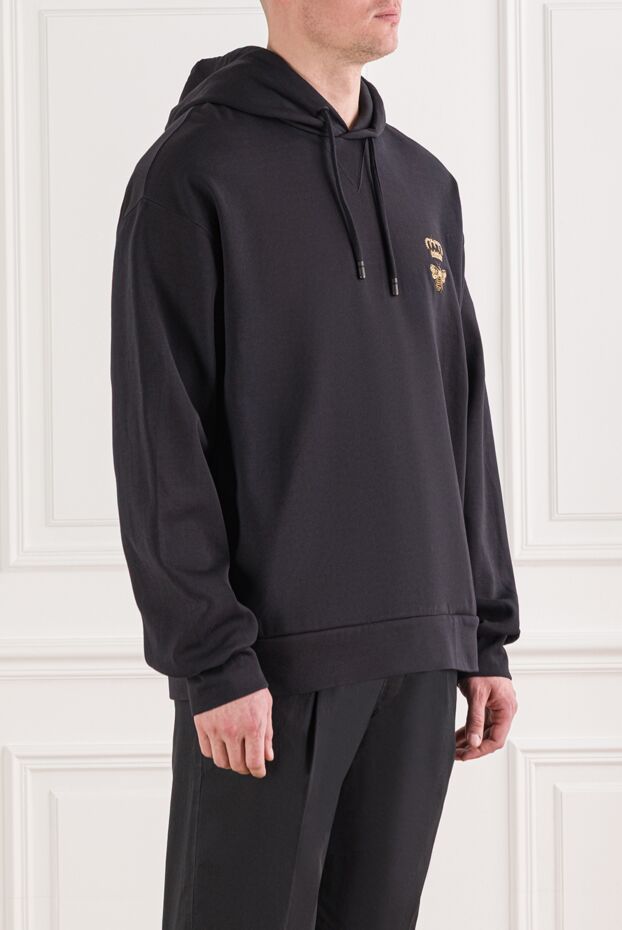 Dolce & Gabbana black cotton jersey hoodie with embroidery 192061 - photo 3