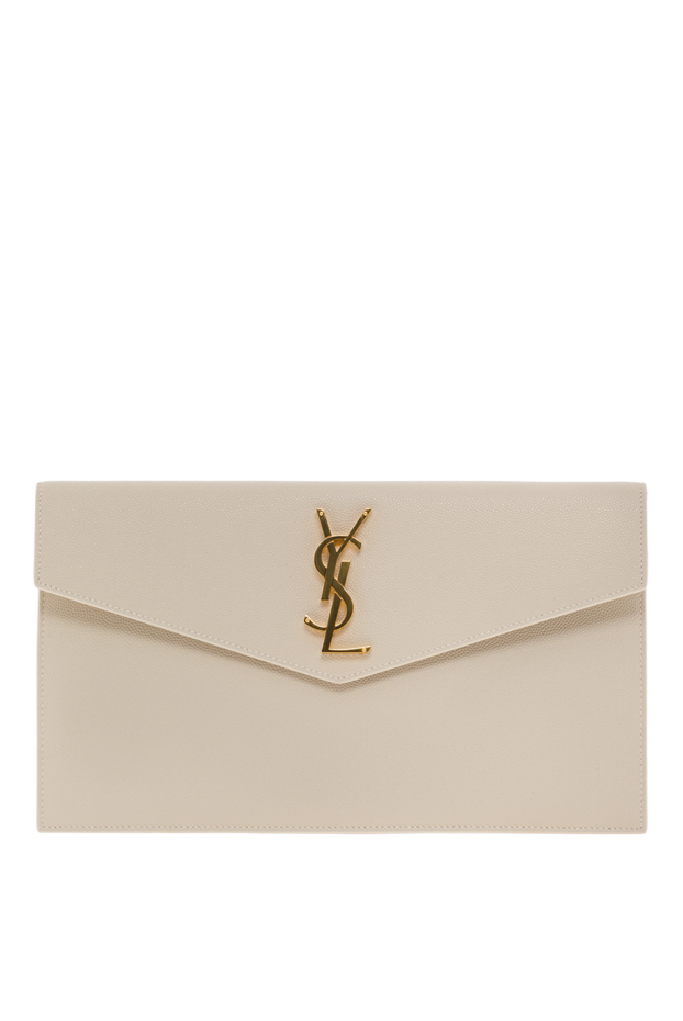 Saint Laurent small envelope clutch with flap made of white calfskin 192079 - photo 1