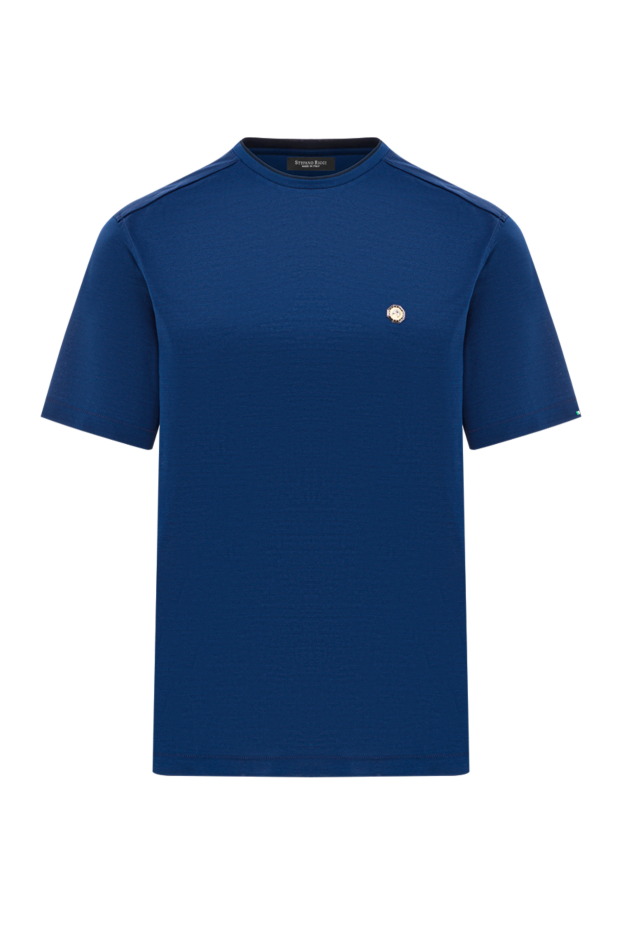Stefano Ricci blue cotton t-shirt with metallic logo 192103 - photo 1